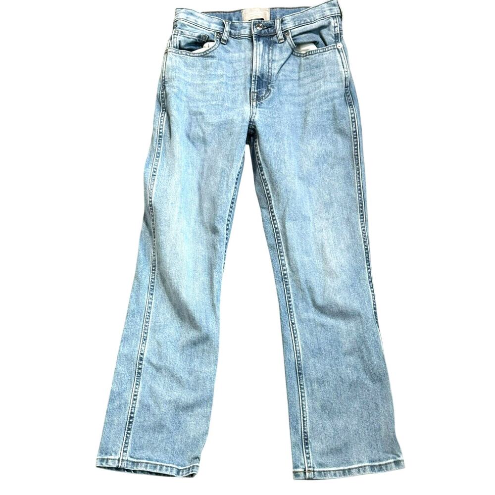 EVERLANE Woman's 24 Cheeky Bootcut Jeans Sunbleached Blue Light Wash Crop Denim